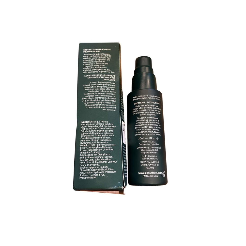 Allies of Skin Mandelic Pigmentation Corrector Night Serum 30ml New - Picture 2 of 3